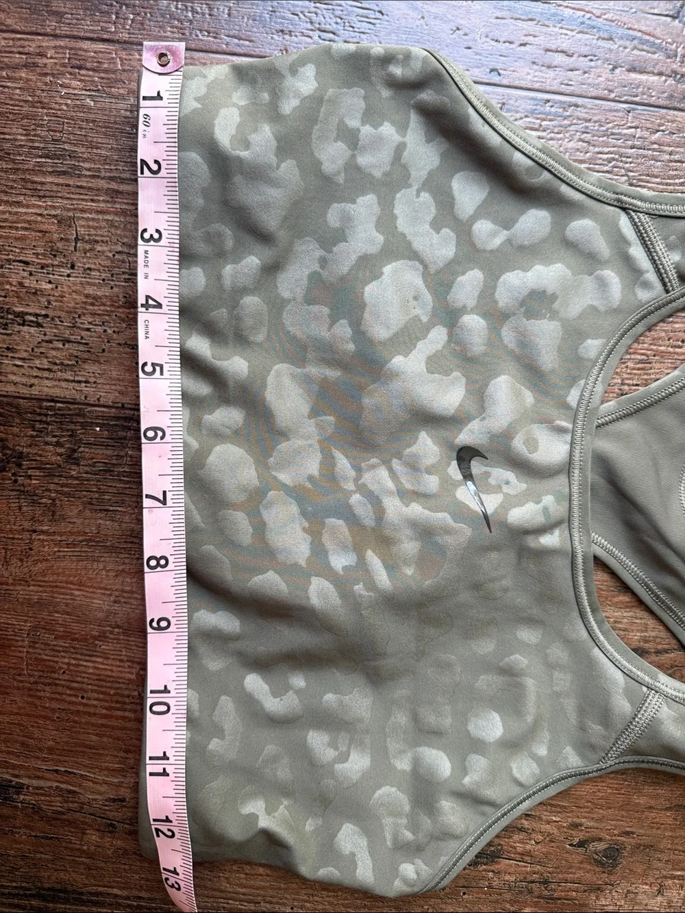 Nike Olive Green Leopard-Print Racerback Sports Bra and Leggings Size M